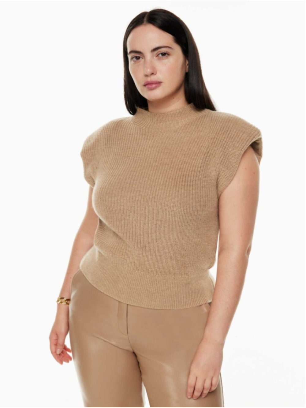 Aritzia BABATON Hazzlit Padded Shoulders Sweater Vest, Casual Knit, Sz M